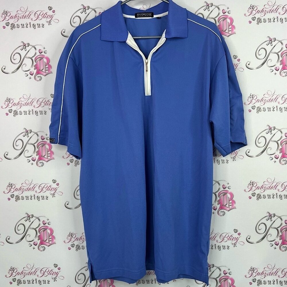 Mike weir shirt collared golf preppy Men's Classic Blue Polo Shirt